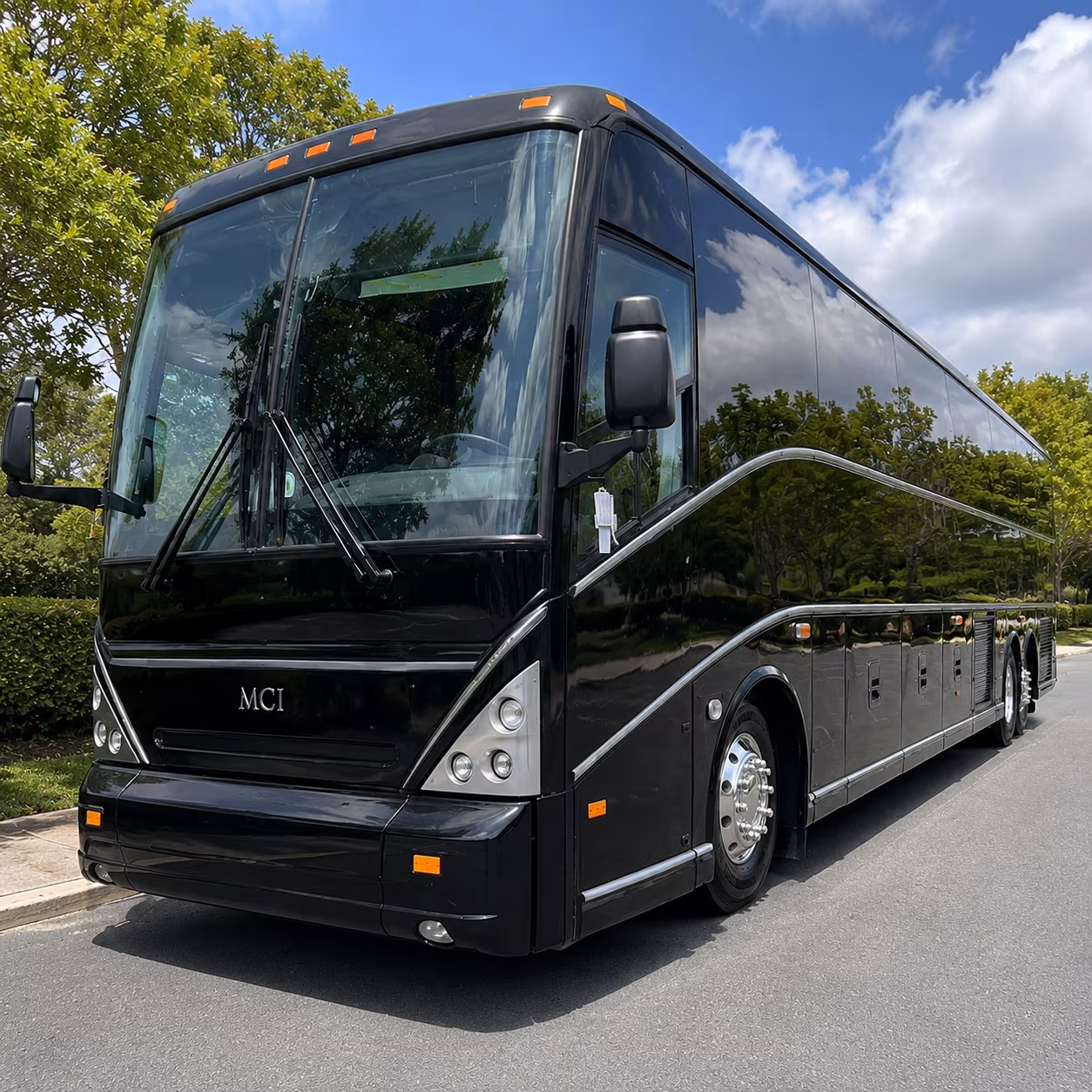 cary charter bus rental exterior