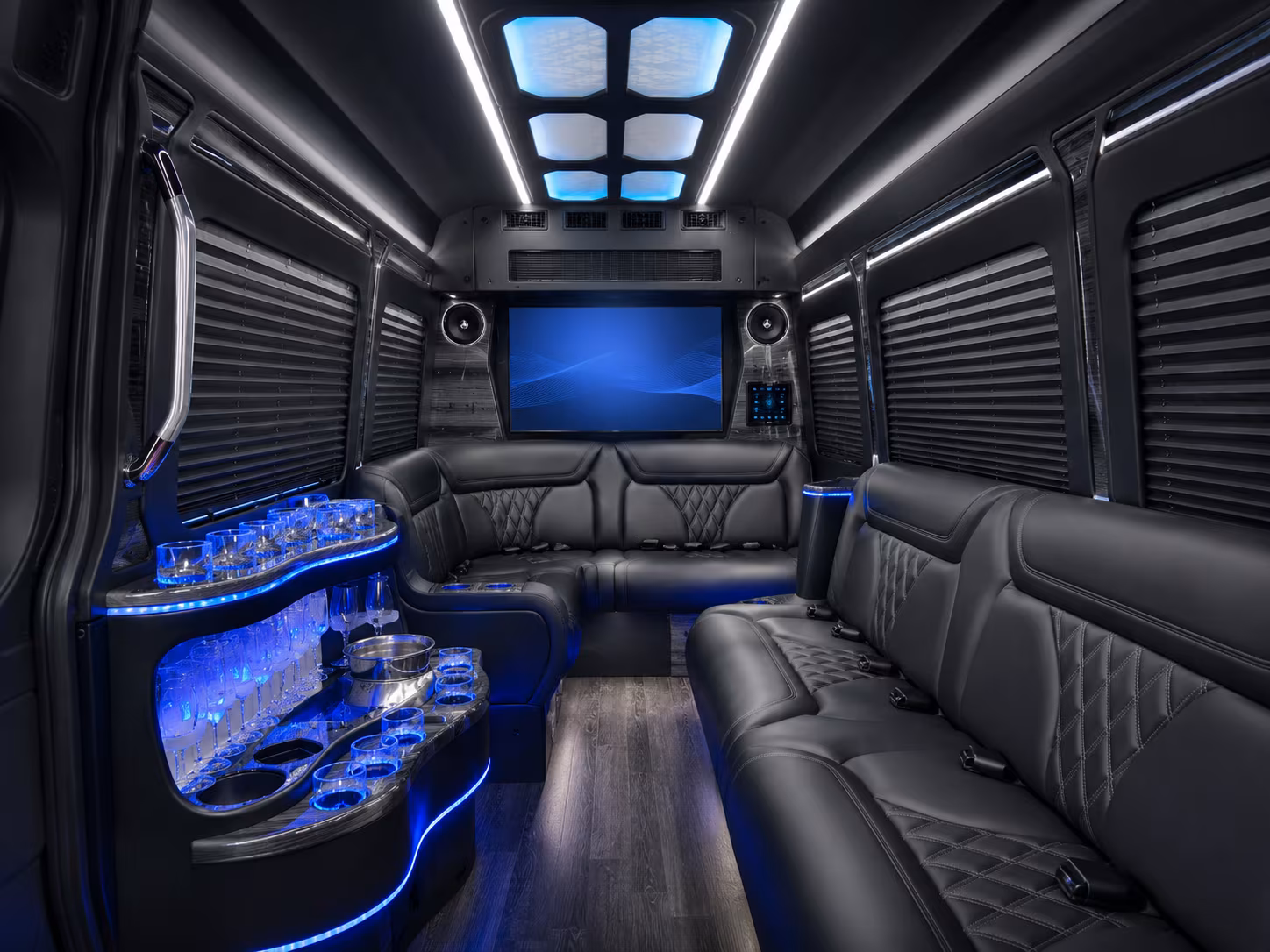 chapel hill 50 passenger party bus inside