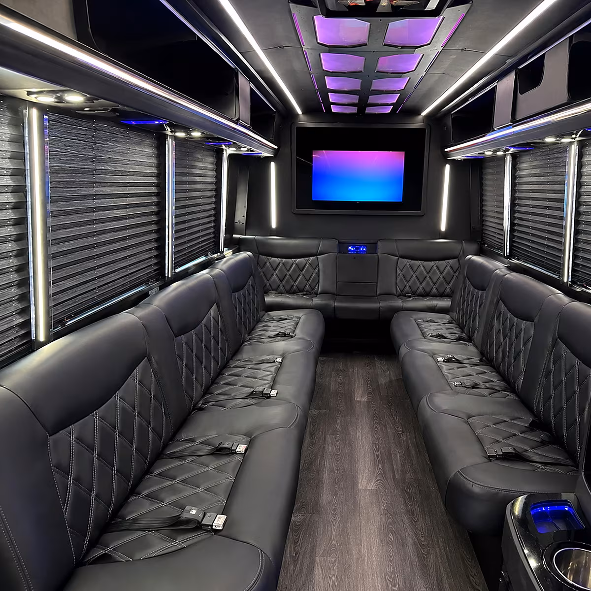 chapel hill party bus rental interior