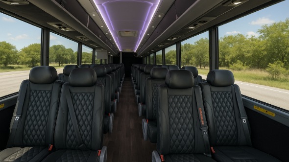 Interior of Charter Bus Company Chapel Hill's 15 Passenger Minibus in Chapel Hill