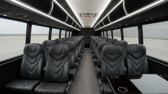 Interior of Charter Bus Company Chapel Hill's 18 Passenger Minibus in Chapel Hill