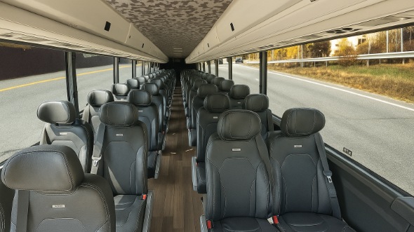 Interior of Charter Bus Company Chapel Hill's 25 Passenger Mini bus in Chapel Hill