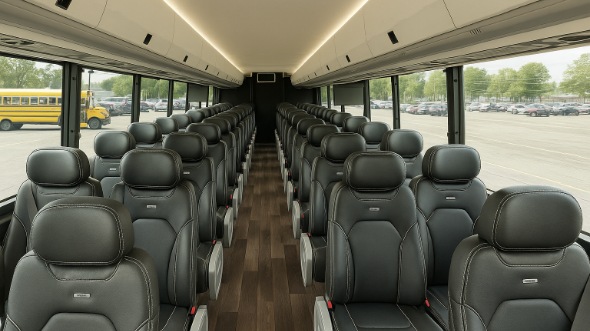 Interior of Charter Bus Company Chapel Hill's 30 Passenger Minibus in Chapel Hill