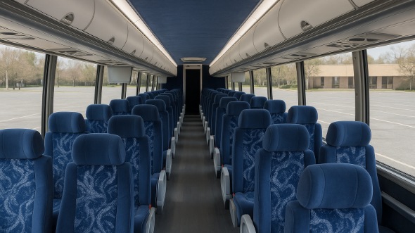Interior of Charter Bus Company Chapel Hill's 50 Passenger Charter Bus in Chapel Hill