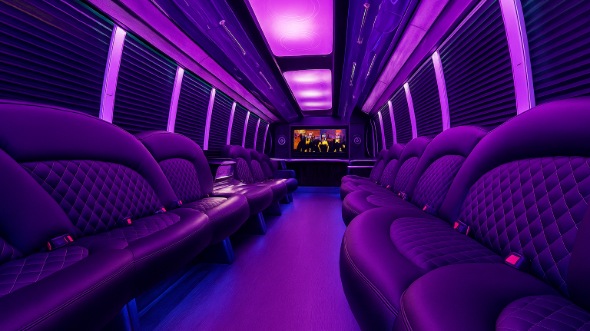 Interior of Charter Bus Company Chapel Hill's Party Bus in Chapel Hill