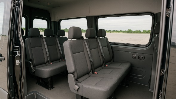 Interior of Charter Bus Company Chapel Hill's Sprinter Van Rental With Driver in Chapel Hill